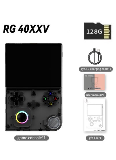 Buy RG40XXV Handheld Game Console,4.0-inch IPS 640*480,64G/128G TF Card with 10,000+ Games,3200mAh 6+Hours Battery, Support Wireless Network (Black 128G) in UAE