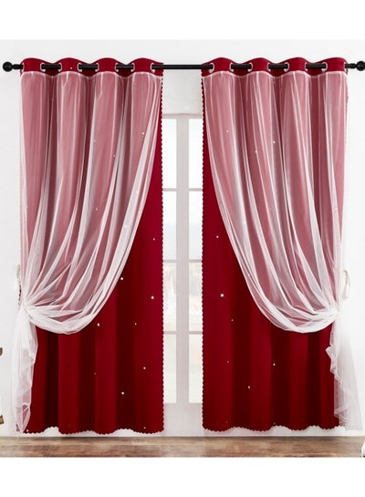 Buy Fabric Nation Blackout Curtains Thermal Insulated Bedroom Curtains for Living Room 100x250cm in Saudi Arabia
