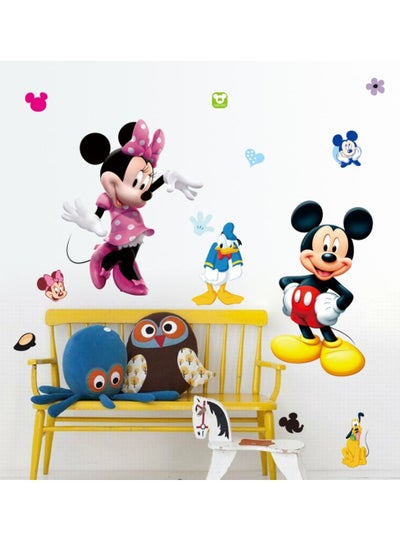 Buy Mickey Minnie Stickers Living Room Background Decoration Children's Room Decorative Wall Stickers Removable Wallpaper in Saudi Arabia