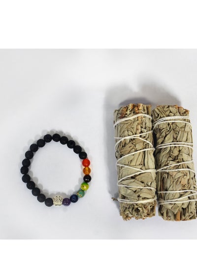 Buy White Sage Smudge Sticks 4 Inches with Chakra Bracelet in UAE