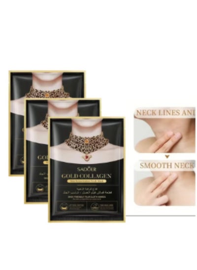 Buy 3 pieces of gold and collagen mask to tighten and whiten sagging neck in Saudi Arabia