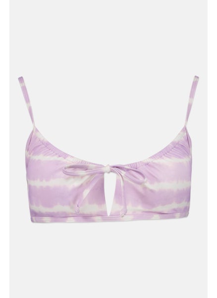 اشتري Women Allover Print Bikini Top, Lavender/White في الامارات