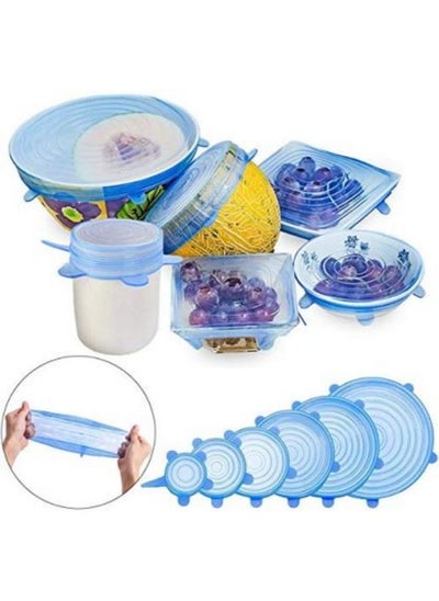 Buy 6-Piece Stretchable Tear Resistant Silicone Lids in Egypt