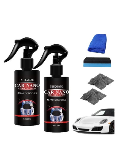 Buy Car Scratch Repair Nano Spray, 2 Pcs Coating Renewal Agent, Car Nano Repairing Spray, Car Coating Wax Polishing Spray, Fast Repairing Scratch Spray, for All Car Body 120ML in Saudi Arabia