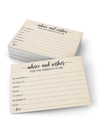 Buy Advice And Wishes For The Parentstobe Cards Tan 4X6 Made In Usa Fun Simple Cute Baby Shower Advice Game For Mom Dad To Be 50 Cards in UAE