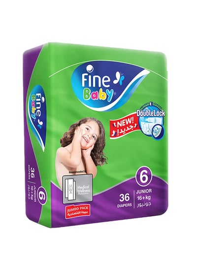 Buy Fine Baby Diapers, Size 6, Junior 16+ Kg, Jumbo Pack, 36 Diapers in Saudi Arabia