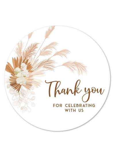 اشتري Pampas Grass Thank Celebrating Stickers 2 Inch Baby Shower Birthday Party Favor Labels 40Pack في الامارات