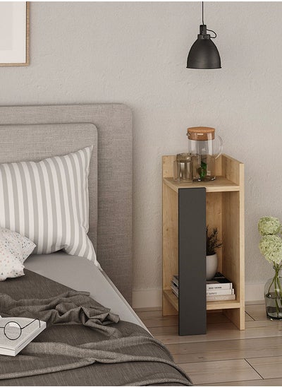 Buy Modern And Simple Style Engineered Wood Right Module Elos Nightstand Oak Anthracite 25x27x60 cm in UAE