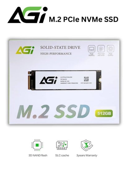 Buy AGI M.2 2280 NVMe SSD AI198 For Laptop Desktop PC | 512GB in UAE