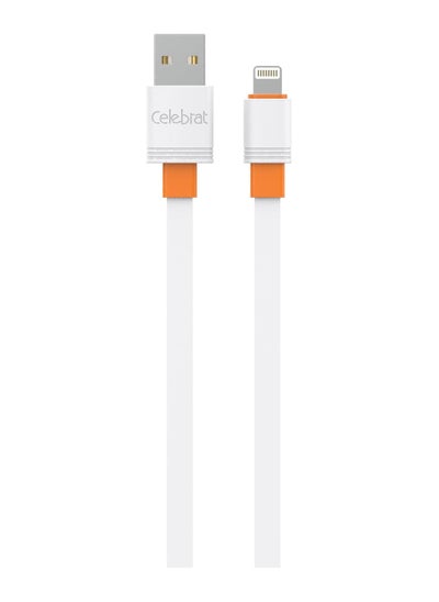 اشتري سيليبرات CB-33 كابل USB محمول إلى Lightning للشحن السريع ونقل البيانات بتصميم سلك مسطح ويناسب هاتف Iphone 3A /480mbps /1M - أبيض في مصر