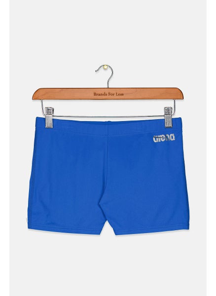 اشتري Men Pull On Brand Logo Swim Trunks, Blue في السعودية