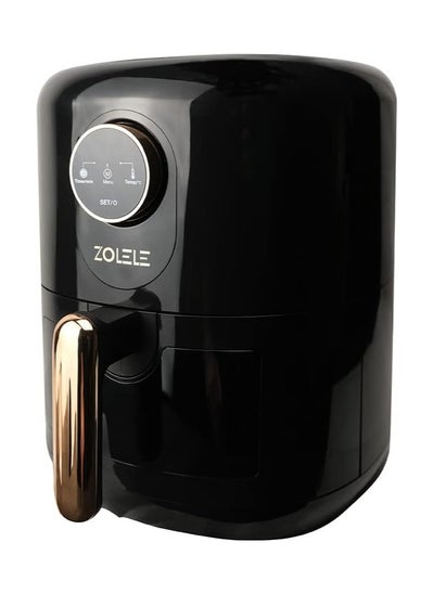 اشتري Zolele ZA004 Electric Air Fryer 4.5L Capacity Non-Stick Coating Frying Basket Knob Control Temperature 80-200 Degree Celsius 4D Hot Air Circulation Pull Pan Automatic Power Off s1400W Power - Black في الامارات