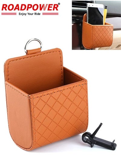 اشتري Universal Car Air Vent Organizer Box Storage Bag Brown في الامارات