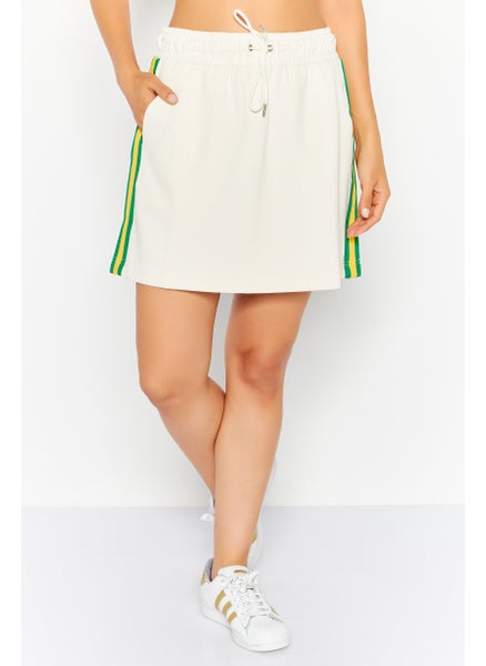 اشتري Women Solid Mini Skirt, Cream Combo في الامارات