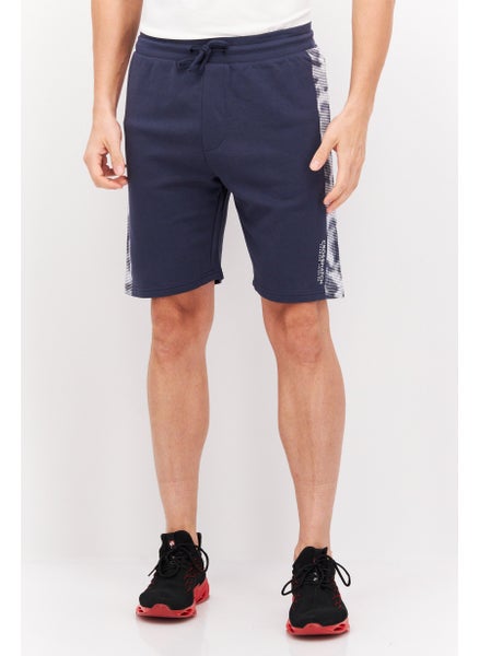 اشتري Men Drawstring Brand Logo Basic Short, Navy/White في الامارات