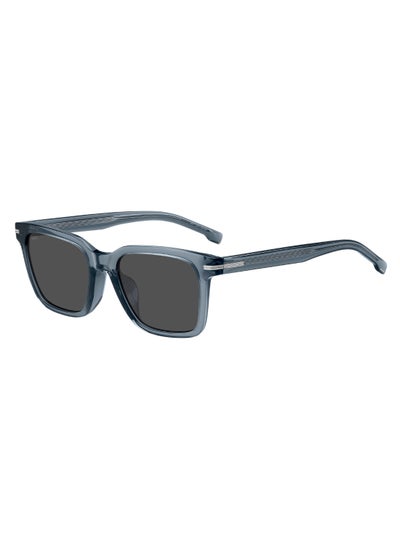 Buy Men's Uv Protection Rectangular Shape Acetate Sunglasses Boss 1540/F/Sk Grey 44 - Lens Size: 43.6 Mm - Blue in Saudi Arabia