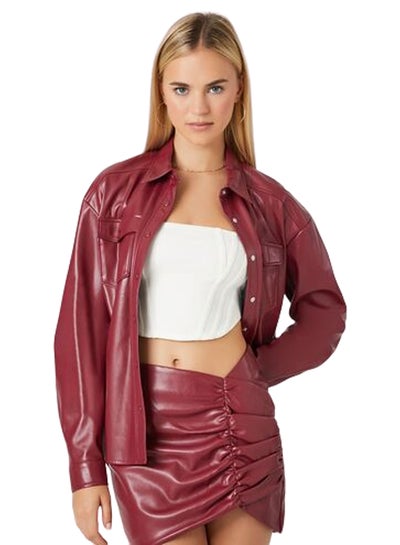 Buy Ruched Faux Leather Mini Skirt in Egypt