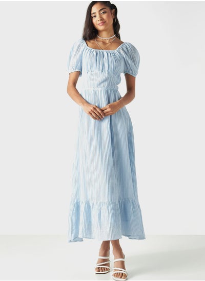 Buy Tiered Maxi Dress With Balloon Sleeves in UAE