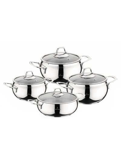 Buy Sofram Turkish Stainless Steel 18/10 Cookware Set 8 Pieces in Saudi Arabia