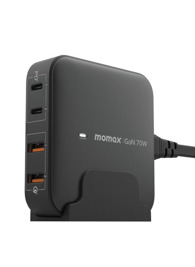 Buy Momax Oneplug Desktop Charger With GaN 4-Port 70W - Black in Saudi Arabia