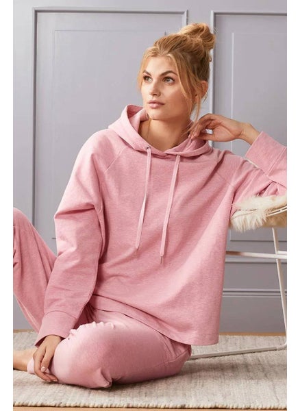 اشتري Women Hooded Long Sleeve Plain Sweatshirt, Pink في الامارات