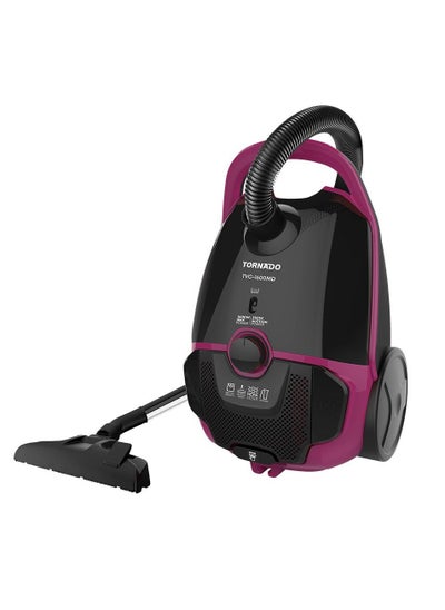 اشتري TORNADO Vacuum Cleaner 1600 Watt HEPA Filter Black x Maroon TVC-1600MD في مصر