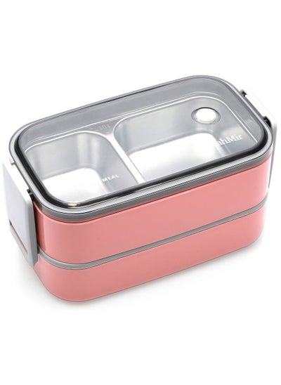 Buy Stainless Steel Lunch Box - Insulated Bento Box Multifunctional-Containers Lunch Box Containers with 2 Compartments & Tableware(304 stainless steel 2 compartments lunch box by MahMir (Bubblegum Pink) in UAE