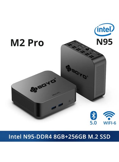 Buy SOYO M2 Pro Portable Mini PC Intel N95 CPU DDR4 /16GB RAM 256G M.2 SSD Windows 11 WIFI6 DP for Office Desktop Computers in UAE