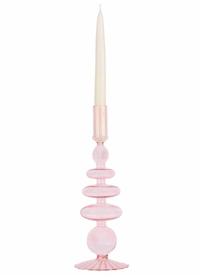 Buy Pink Apero Glass Candle Holder in UAE