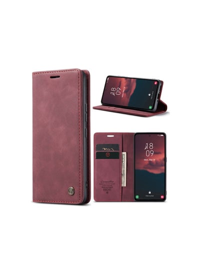 Buy CaseMe Samsung Galaxy A54 5G Case Wallet, for Samsung Galaxy A54 5G Wallet Case Book Folding Flip Folio Case with Magnetic Kickstand Card Slots Protective Cover - Wine in Egypt