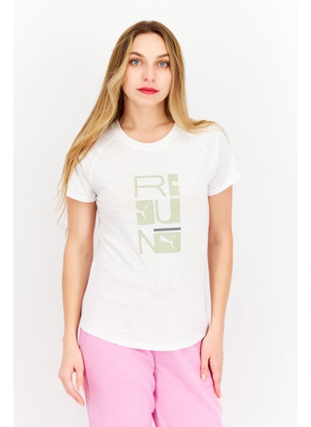 Buy Women Sportswear Fit Short Sleeve Running T-Shirt, White in UAE