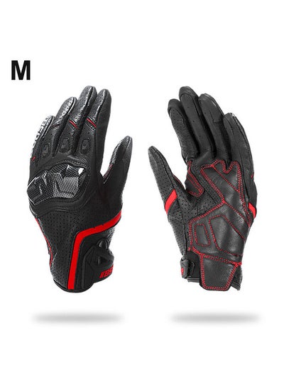 Buy Motorcycle Gloves for Men Women Touchscreen Motocross Dirt Bike Riding Gloves All Finger with Carbon Fiber Protective Hard Knuckles Red Size M in Saudi Arabia