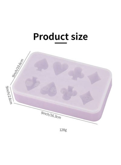Buy 8-Cavity 3D Food Grade Creative Spade Heart Diamond Club Shape Ice Block Mold Silicone Ice Cube Tray in UAE