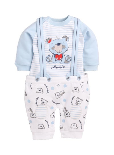 Buy BABY GO Full Sleeve Casual Cotton Dungaree Dress for Baby Boys in UAE