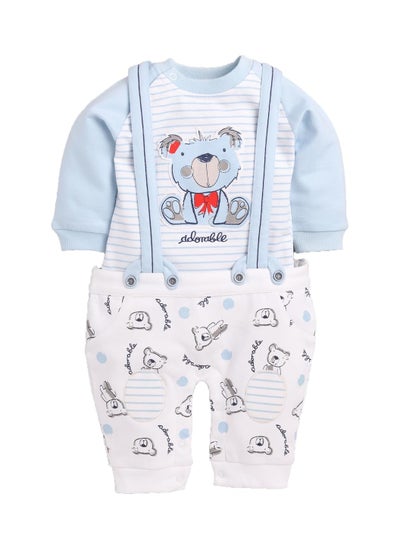 Buy BABY GO Full Sleeve Casual Cotton Dungaree Dress for Baby Boys in UAE