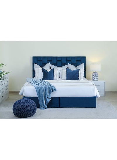 اشتري Diana King Bed Velvet Blue 180x200 cm في الامارات