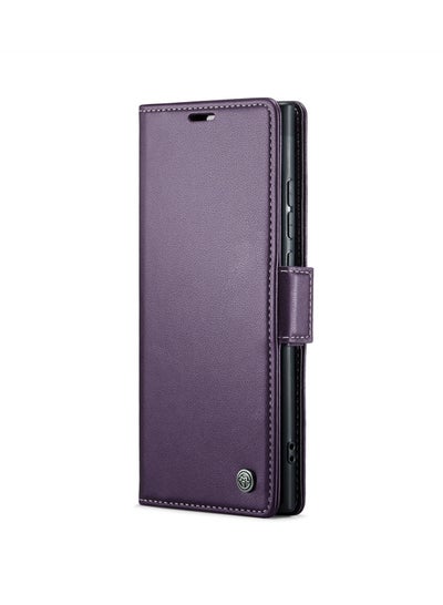 Buy Flip Wallet Case For Samsung Galaxy Note 20 Ultra [RFID Blocking] PU Leather Wallet Flip Folio Case with Card Holder Kickstand Shockproof Phone Cover (Purple) in Egypt