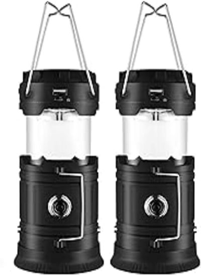 Buy 2 Pack Rechargeable Camping Lights Portable Camping Lantern with Foldable Hook, Battery Powered Lamp, Waterproof LED Camping Light, Applicable to Hurricane, Emergency, Family [Energy Class A+++] in Egypt