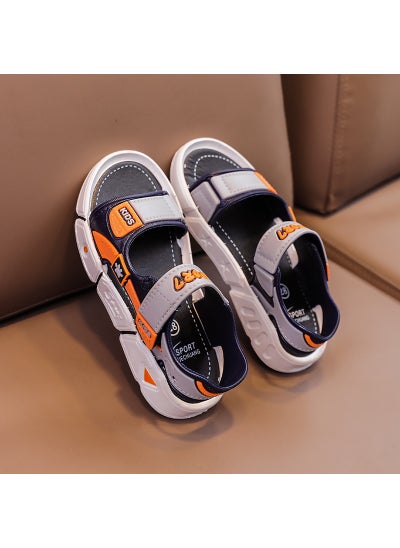 Buy Fashionable Non-Slip Boys Beach SandalsGray Orange Gray Orange in UAE