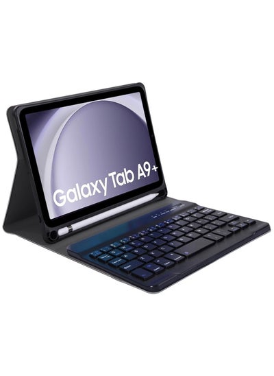 اشتري Keyboard Case for Samsung Galaxy Tab A9+ 2023 SM-X210 / SM-X215 / SM-X216 with S Pen Holder，Protective Cover Case with Detachable Wireless Keyboard for Samsung Galaxy Tab A9 Plus 11" 2023 –Black في الامارات