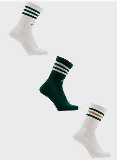 Buy 3 Pack 3 Stripe Cushioned Crew Socks in Saudi Arabia