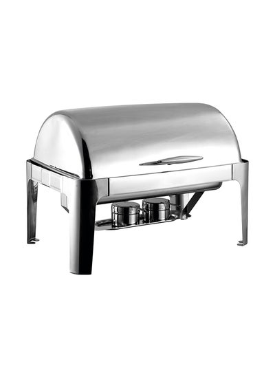 Buy Stainless Steel Full-Size Roll Top Chafer - Rectangle Food Warmer, 9 Liters in UAE