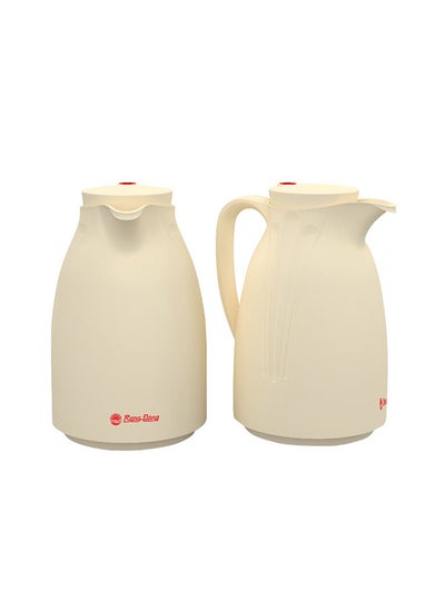 Buy Plastic Tea & Coffee Flask 1.5 Liter Creamy in Saudi Arabia