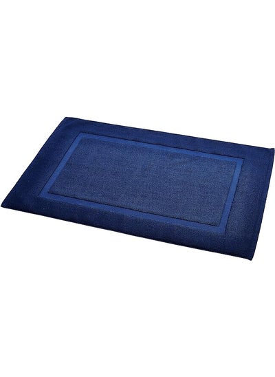 Buy Basics Banded Bath Mat, Navy Blue in Saudi Arabia