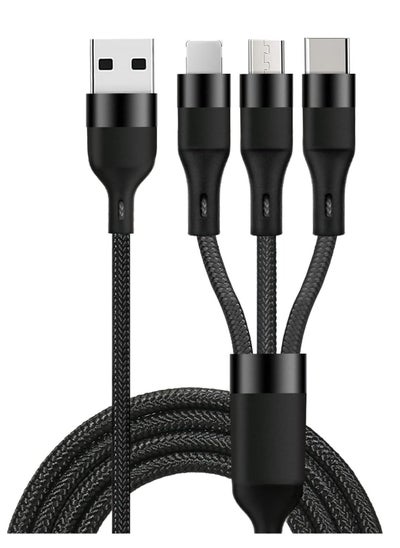 Buy Multi Charging Cable 3 in 1 Charging Cable, USB A to Lightning/Type C/Micro USB Charger Sync Cable Compatible with iPhone, iPad, Samsung Galaxy, Huawei, LG, Sony, HTC, OnePlus in UAE