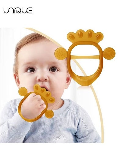 Buy Teething Toys, Soft Baby Teether for Soothe Babies Sore Gums for New Born Breast Feeding Babies, Freezer Safe, BPA Free, Hands Design, for Babies 0 to 6 Months (Amber, 1Pack) in UAE