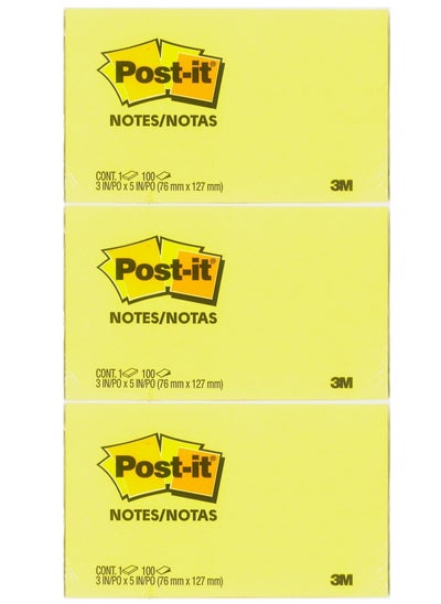 Buy 3-pad Yellow Sticky Notes 3x5 Inch Size in UAE