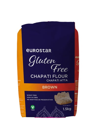 Buy Eurostar Brown Chapati Atta Flour Gluten Free 1.5kg in UAE