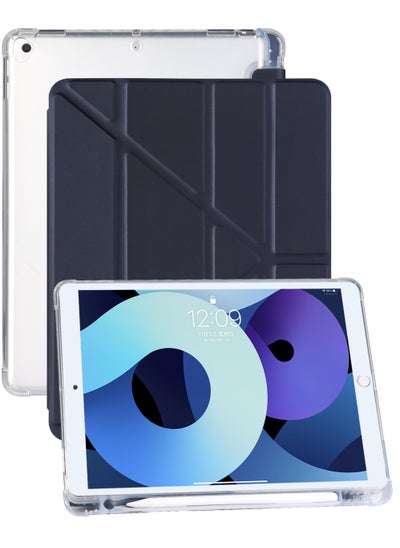 Buy Case for iPad 10.2-Inch (9th/8th/7th Generation 2021/2020/2019) with Pencil Holder Clear Transparent Back Shell Slim Stand Shockproof Tablet Cover Auto Wake/Sleep in UAE