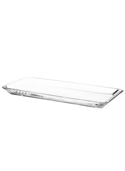 Buy Rectangular crystal serving dish for sweets and pastries and multi use in Saudi Arabia